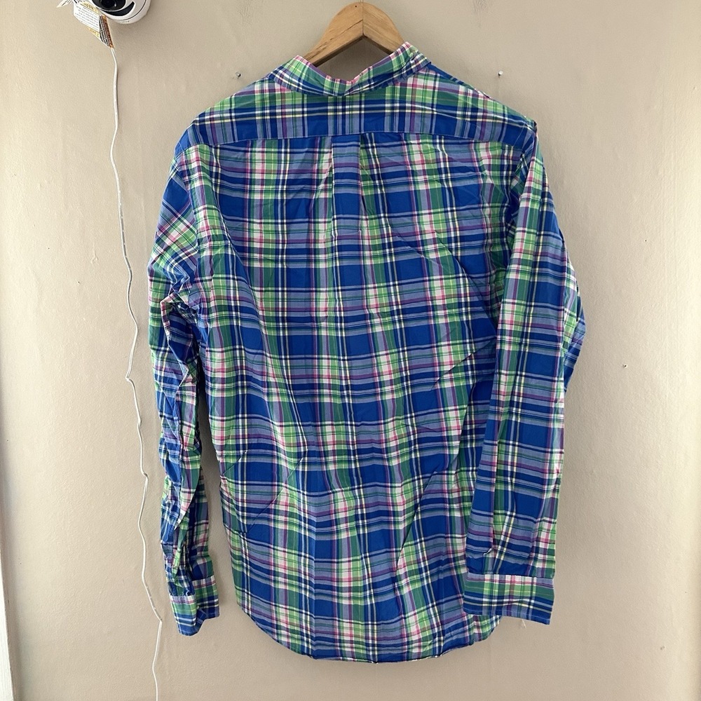 Ralph Lauren Mens Custom Fit Shirt Size M Plaid Blue Green Button Down Preppy - Picture 3 of 8